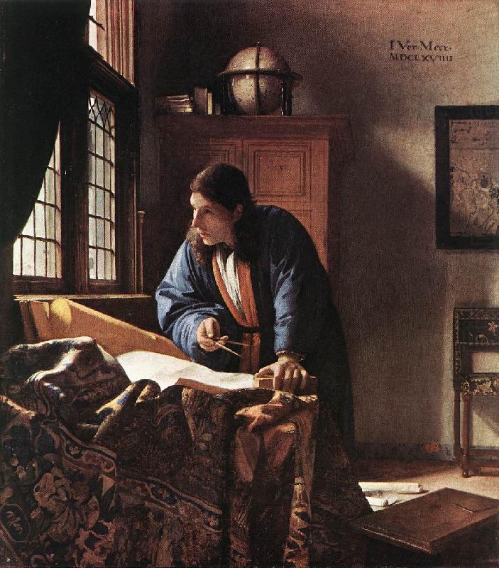 VERMEER VAN DELFT, Jan The Geographer qr china oil painting image